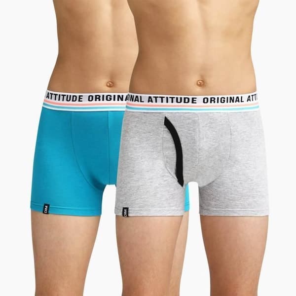Boxers Kille - DIM - 2-pack - Stretchbomull - Grå - Bekväm och Ideal för Sport