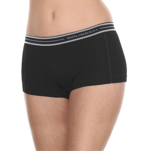 Dam boxershorts Brubeck ACTIVE WOOL Termoaktiva trosor Merinoull Svart, Denim, Plommon, Olika Storlekar Svart L