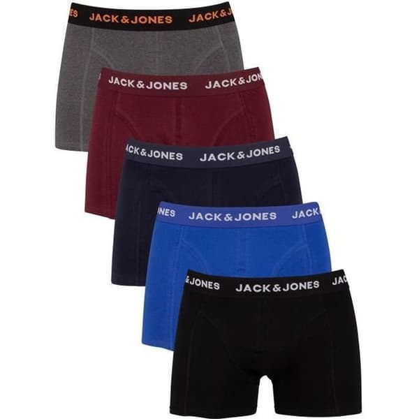 Boxers - Jack & Jones - Pack om 5 - Multifarvet - Bomuld - Elastisk talje
