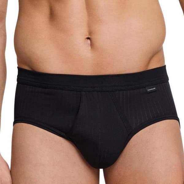 Cotton Essentials Authentic Herrshorts - SCHIESSER - Paket med 2 - Svart - Herr - 95 % bomull, 5 % elastan