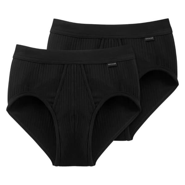 Cotton Essentials Authentic Herrshorts - SCHIESSER - Paket med 2 - Svart - Herr - 95 % bomull, 5 % elastan