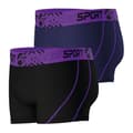 Miniatyrbild 3 av 4: ATHENA Air Performance Boxers - Paket med 2 - Blå - Genombrutet meshtyg - Extra brett midjeband