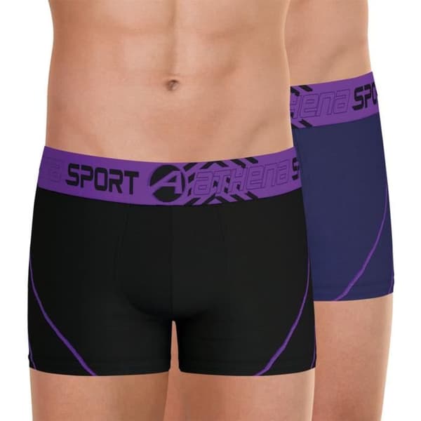 ATHENA Air Performance Boxers - Paket med 2 - Blå - Genombrutet meshtyg - Extra brett midjeband