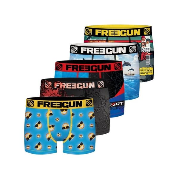 Freegun Boxers överraskning mikrofiber Set om 5 Herr