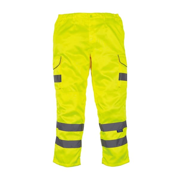 Yoko Herre Hi Vis polycotton cargobukser med lommer til knæpuder