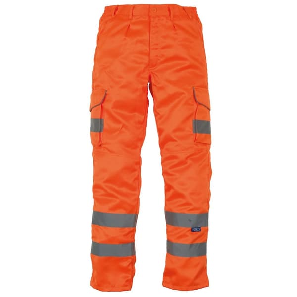 Yoko Herre Hi Vis polycotton cargobukser med lommer til knæpuder