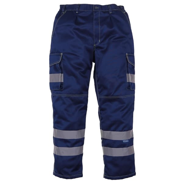 Yoko Herre Hi Vis polycotton cargobukser med lommer til knæpuder