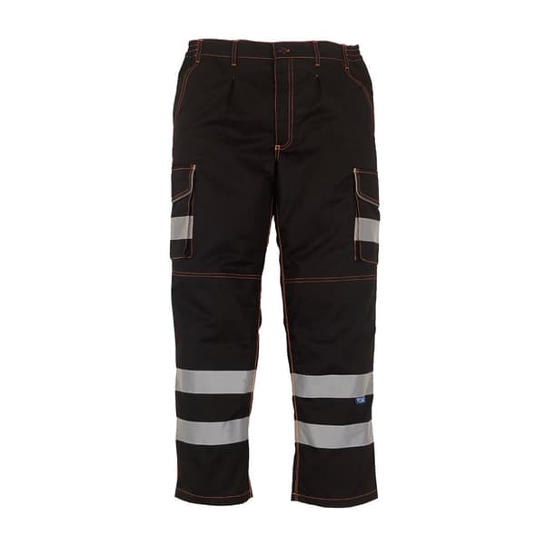 Yoko Hi Vis Polycotton Cargo Trousers för män med knäskyddsfickor för knäskydd