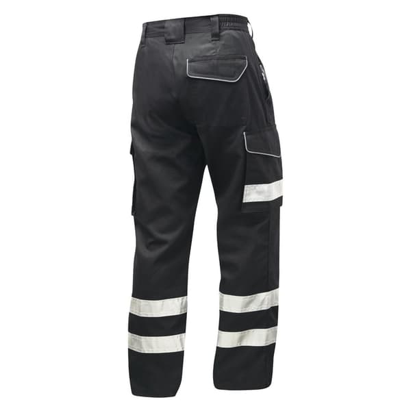 Yoko Mens Hi-Vis Cargo Trousers With Knee Pad Pockets