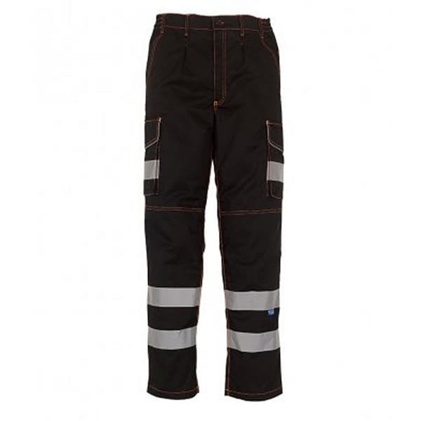 Yoko Mens Hi-Vis Cargo Trousers With Knee Pad Pockets