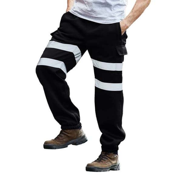 Yoko Mens Hi Visibility Reflective Work Jogging Bottoms