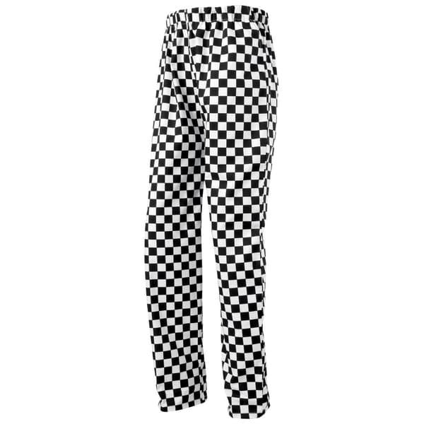 Premier Essential Unisex-køkkenbukser / arbejdstøj til catering (pakke med 2) Black/White (Big Check) 3XL