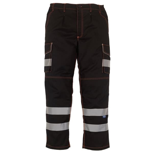 Yoko Hi Vis Polycotton Cargo Trousers för män med knäskyddsfickor (2 st.)