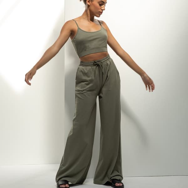 Skinni Fit Kvinnor/Damer Sustainable Wide Leg Jogging Bottoms med vida ben