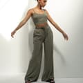 Miniatyrbild 4 av 5: Skinni Fit Kvinnor/Damer Sustainable Wide Leg Jogging Bottoms med vida ben