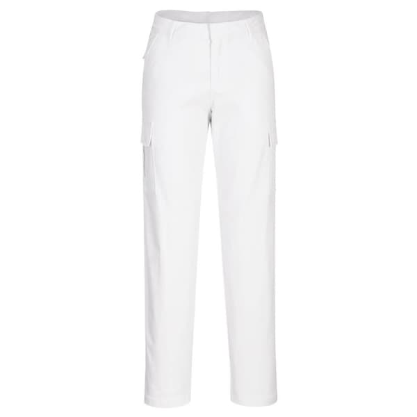 Portwest Womens/Ladies S233 Stretch Slim Cargo Trousers White 34R