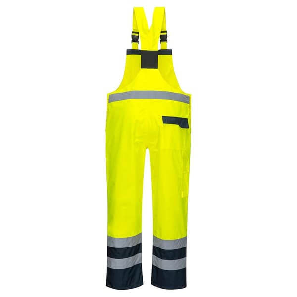 Portwest Herre regn kontrast Hi-Vis bib og seler overall