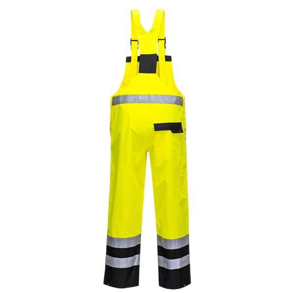 Portwest Mens Rain Contrast Hi-Vis Bib And Brace Overall