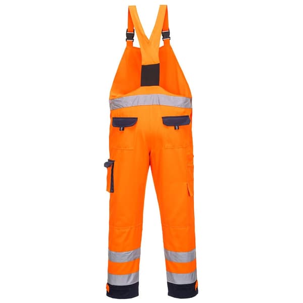 Portwest Mens Dijon Contrast High-Vis Safety Bib And Brace Trouser