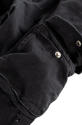 KEVLAR CARGO FARKUT MUSTA - PITKÄLAHKEISET CE AA STRETCH UNISEX MC -FARKUT - MCV DS5