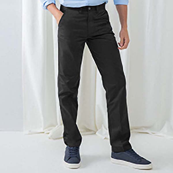 Henbury Mens 65/35 Flat Fronted Chino Trousers