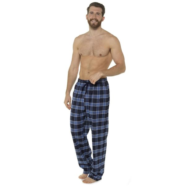 Foxbury Mens Checked Lounge Pants Navy XXL