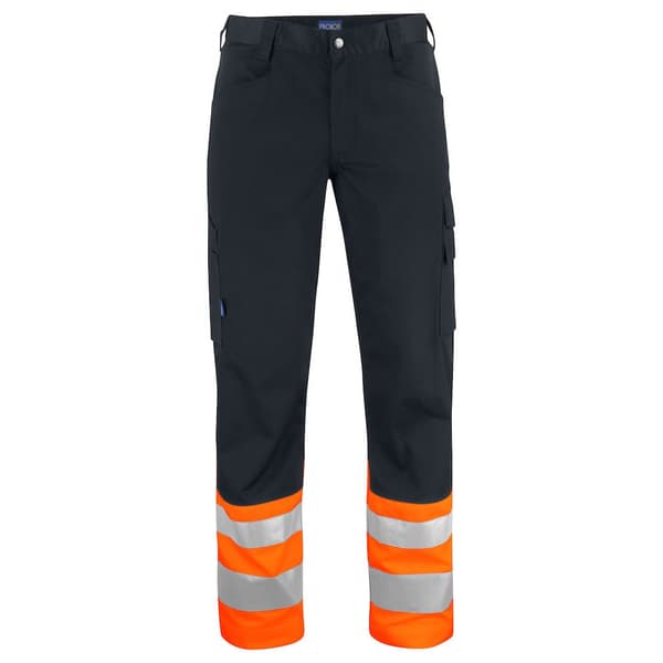 Projob Mens High-Vis Cargo Trousers Orange/Black 34R