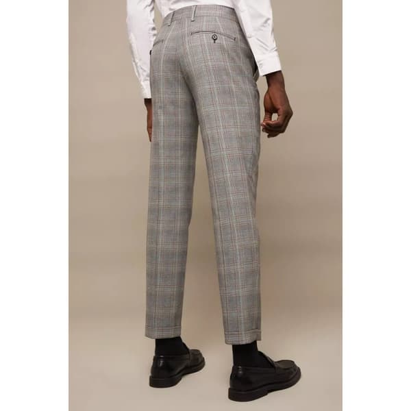 Burton Herrens highlight rutiga Slim Suit Trousers
