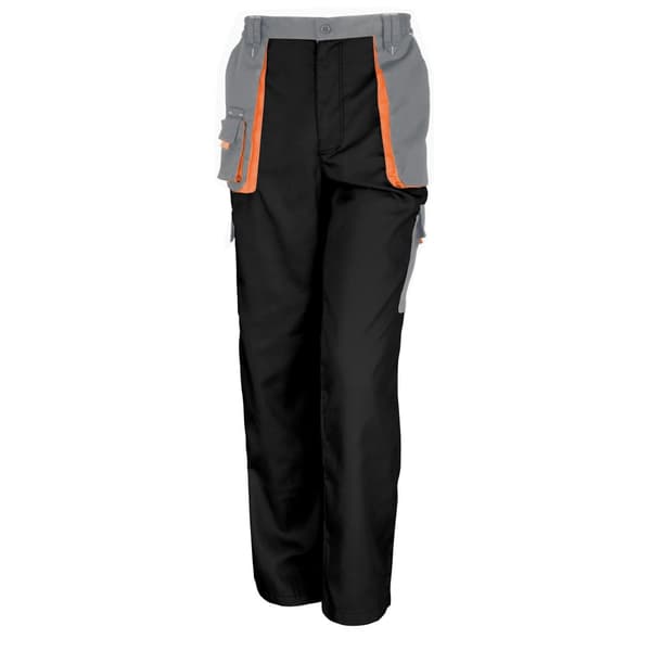 WORK-GUARD by Result Unisex Adult Lite arbetsbyxor Black/Grey/Orange 4XL