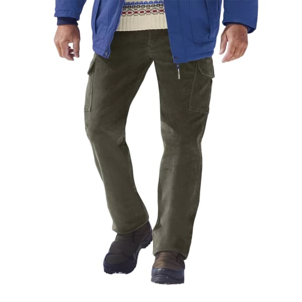 Atlas For Men Mens Corduroy Elasticated Waist Cargo Trousers