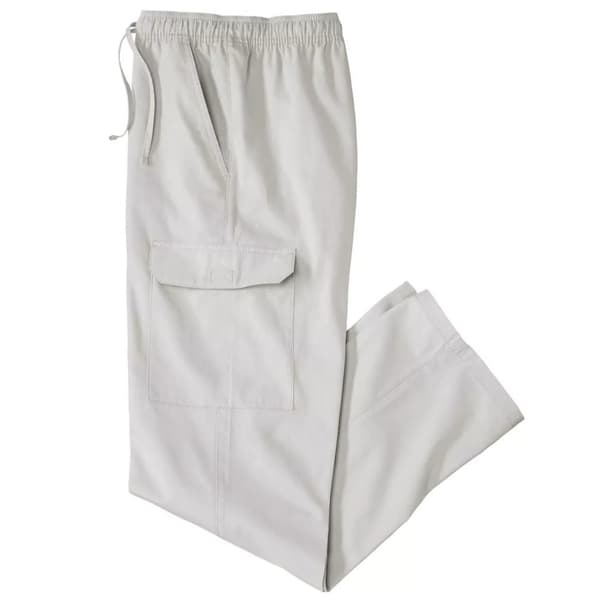 Atlas For Men Mens Elasticated Waist Casual Cargo Trousers Grey M
