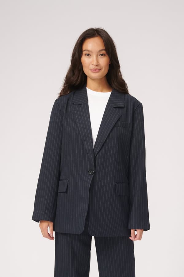 Ylisuuret bleiseri - Navy Pinstripe Navy XL