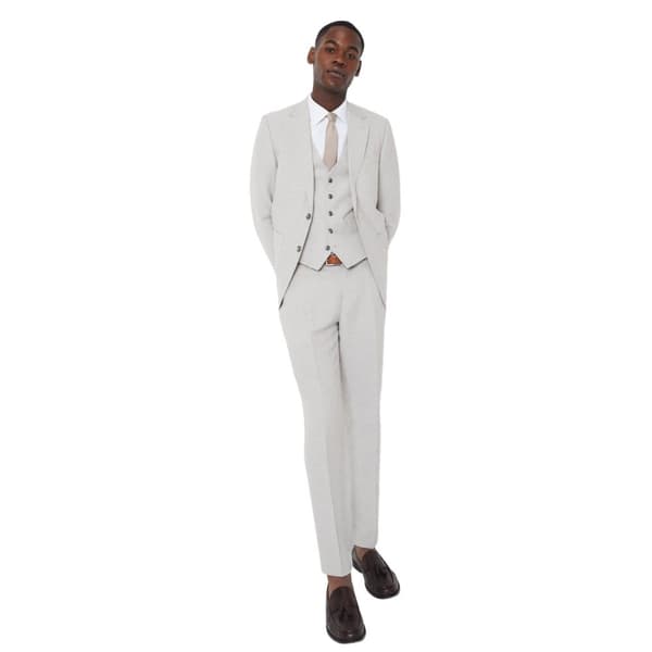 Burton Mens Linen Plain Suit Trousers