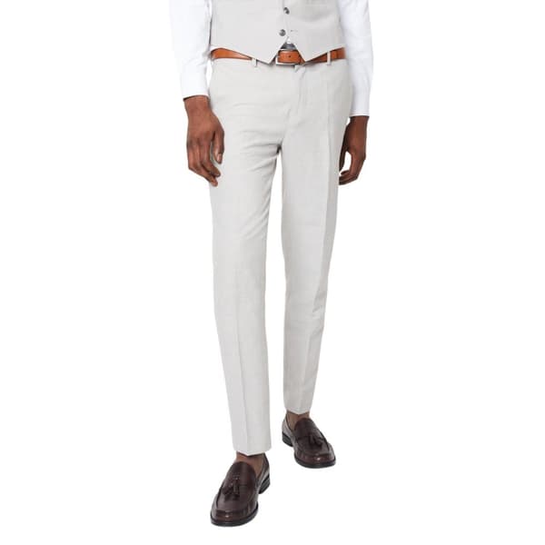 Burton Mens Linen Plain Suit Trousers