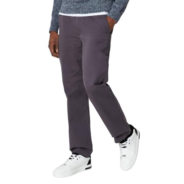 Burton Mens Chino Straight Trousers Dark Grey 32R