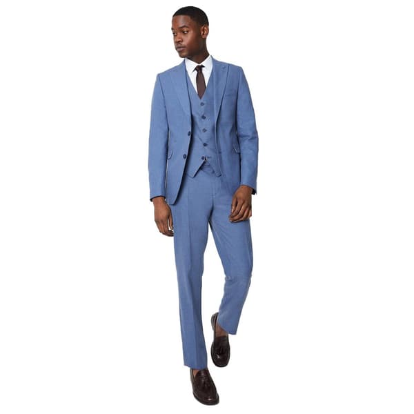 Burton Mens Peak Lapel Slim Bröllopskostym Byxor