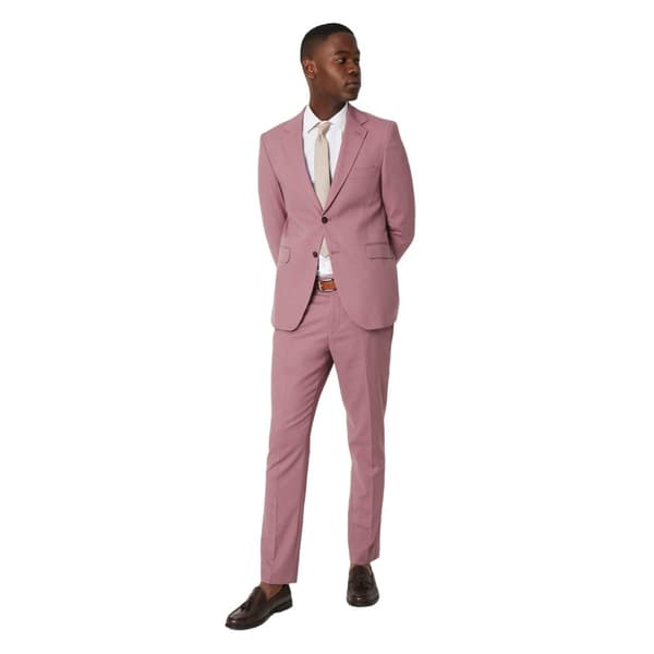 Burton Mens Textured Slim Tailored Suit Trousers