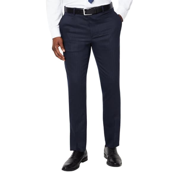Burton Mens Herringbone Suit Trousers Navy 38R