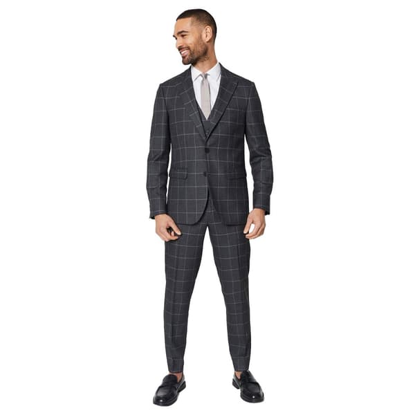 Burton Mens Windowpane Check Slim Tailored Suit Trousers