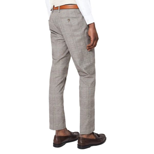 Burton Mens Heritage Check Slim Wedding Suit Trousers