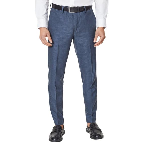 Burton Mens Linen-Look Suit Trousers Navy 30R