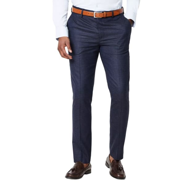 Burton Mens Tonal Grid Check Slim Bröllopskostym Byxor Grey 30S