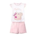 Miniatyrbild 1 av 2: Set med t-shirt och shorts för babyflicka - Cerda - Peppa Pig - French Terry - Bekväm - Lekfull stil