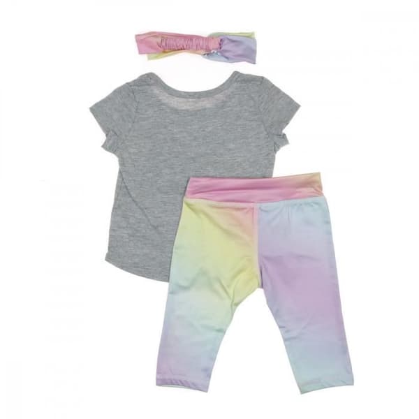 Reebok Baby Tjejset - Grå - Kortärmad - Rundhals - Legging med elastisk midja