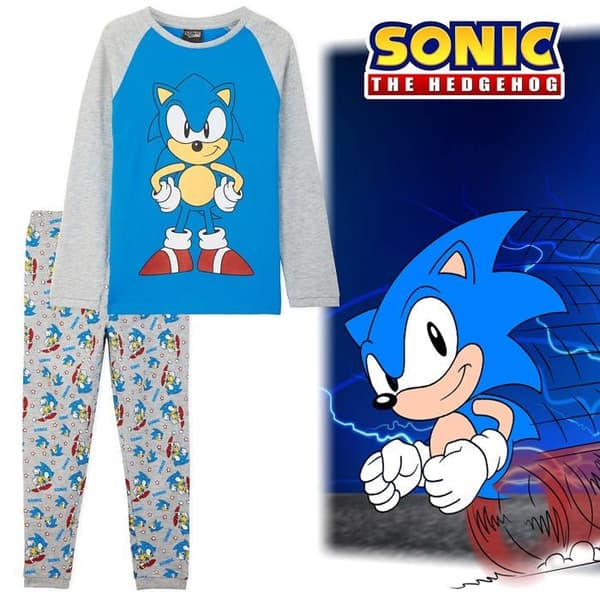 Sonic the Hedgehog Boy's Pyjamas klädsats, Boys' Pyjamas Set för barn och tonåringar Gamer 4-14 år