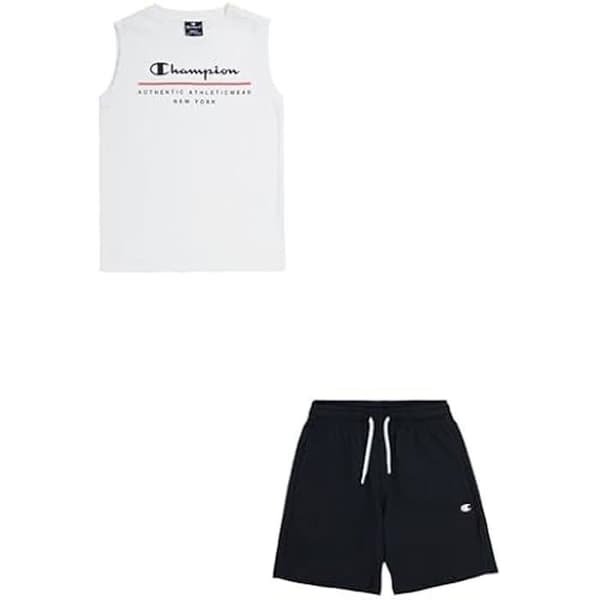 Boy's Tank and Shorts - Champion - Legacy Graphic Shop - Vit/Svart - Bekväm - Sommar