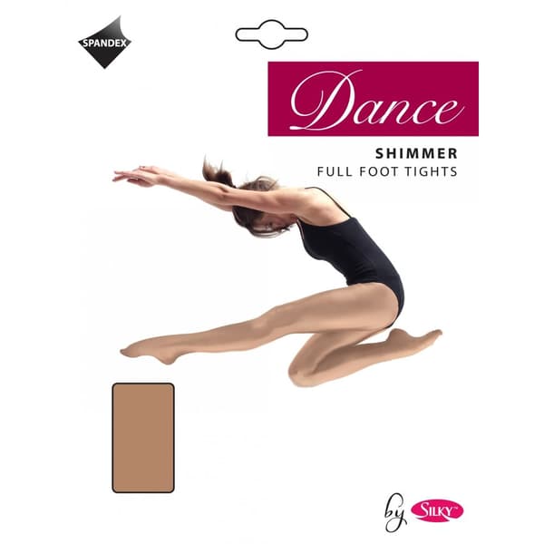Silky Girls Dance Shimmer Full Foot Tights (1 Pair) Toast 9-11 Years