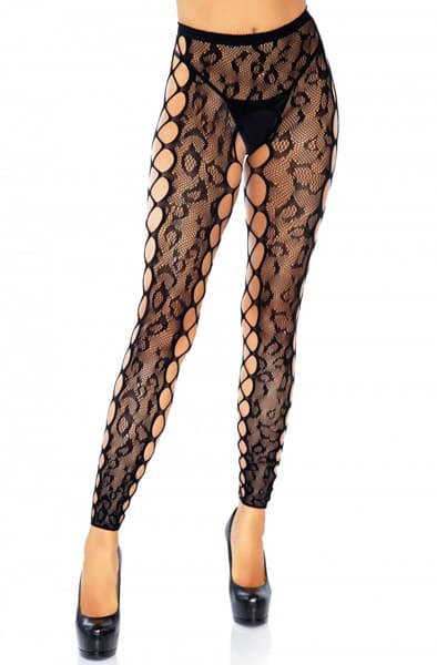 Leg Avenue Footless Crotchless Tights Sukkahousut Onesize