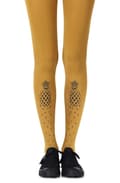 Miniatyrbild 2 av 2: Zohara "If You Like Piña Coladas" Mustard Print Tights