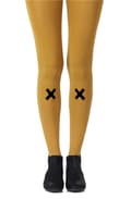 Miniatyrbild 1 av 2: Zohara "If You Like Piña Coladas" Mustard Print Tights